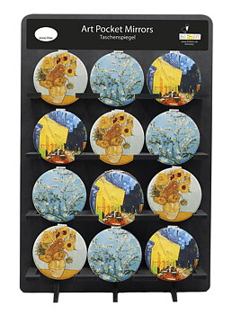 Rund lommespejl, stofbeklædt, Vincent Van Gogh, Borddisplay med 48 stk. TEMA-produkt
