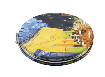 Rundt lommespejl, stofbeklædt, Van Gogh, Natcafé. TEMA-produkt