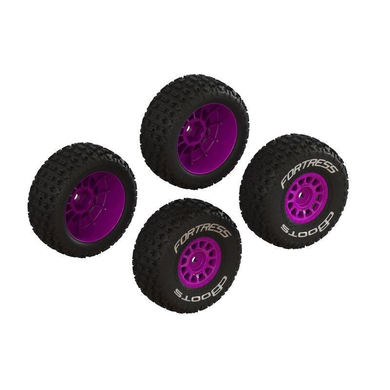 ARRMA dBoots FORTRESS Glued Tire Set, Purple (2 Pairs)