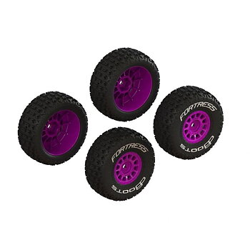 ARRMA dBoots FORTRESS Glued Tire Set, Purple (2 Pairs)