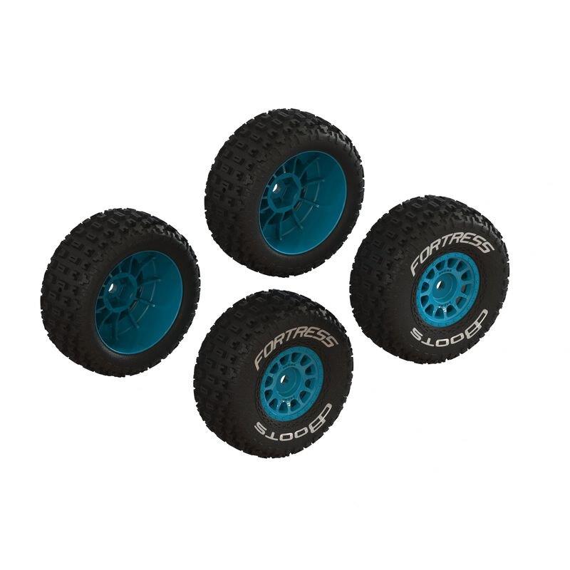 ARRMA dBoots FORTRESS Glued Tire Set, Blue (2 Pairs)