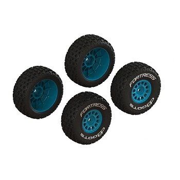 ARRMA dBoots FORTRESS Glued Tire Set, Blue (2 Pairs)