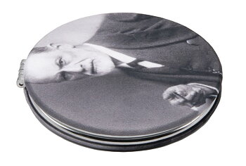 Rund fickspegel, tygklädd, Sigmund Freud. TEMA-produkt