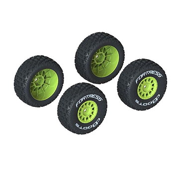 ARRMA dBoots FORTRESS Tire Set Glued, Yellow (2 Pairs)