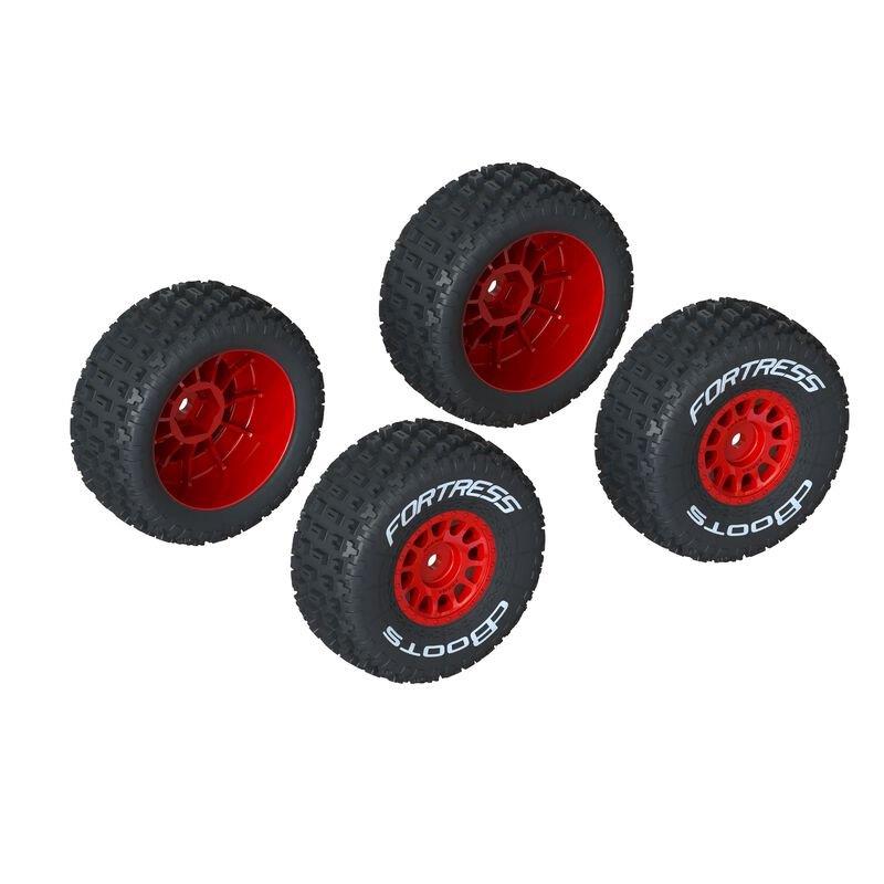 ARRMA dBoots FORTRESS Tire Set Glued, Red (2 Pairs)