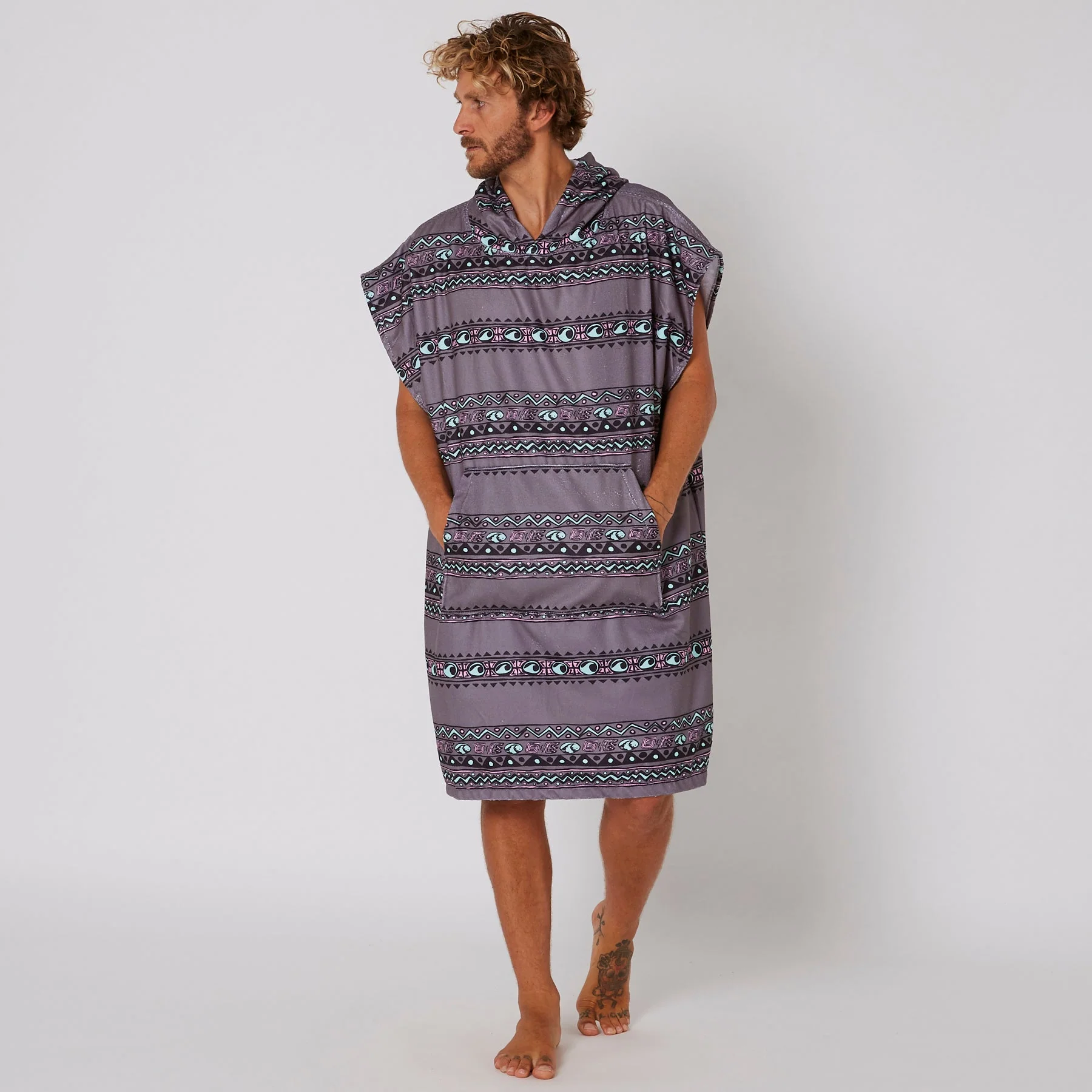 Ocean & Earth Digital Hooded Poncho Charcoal - 2