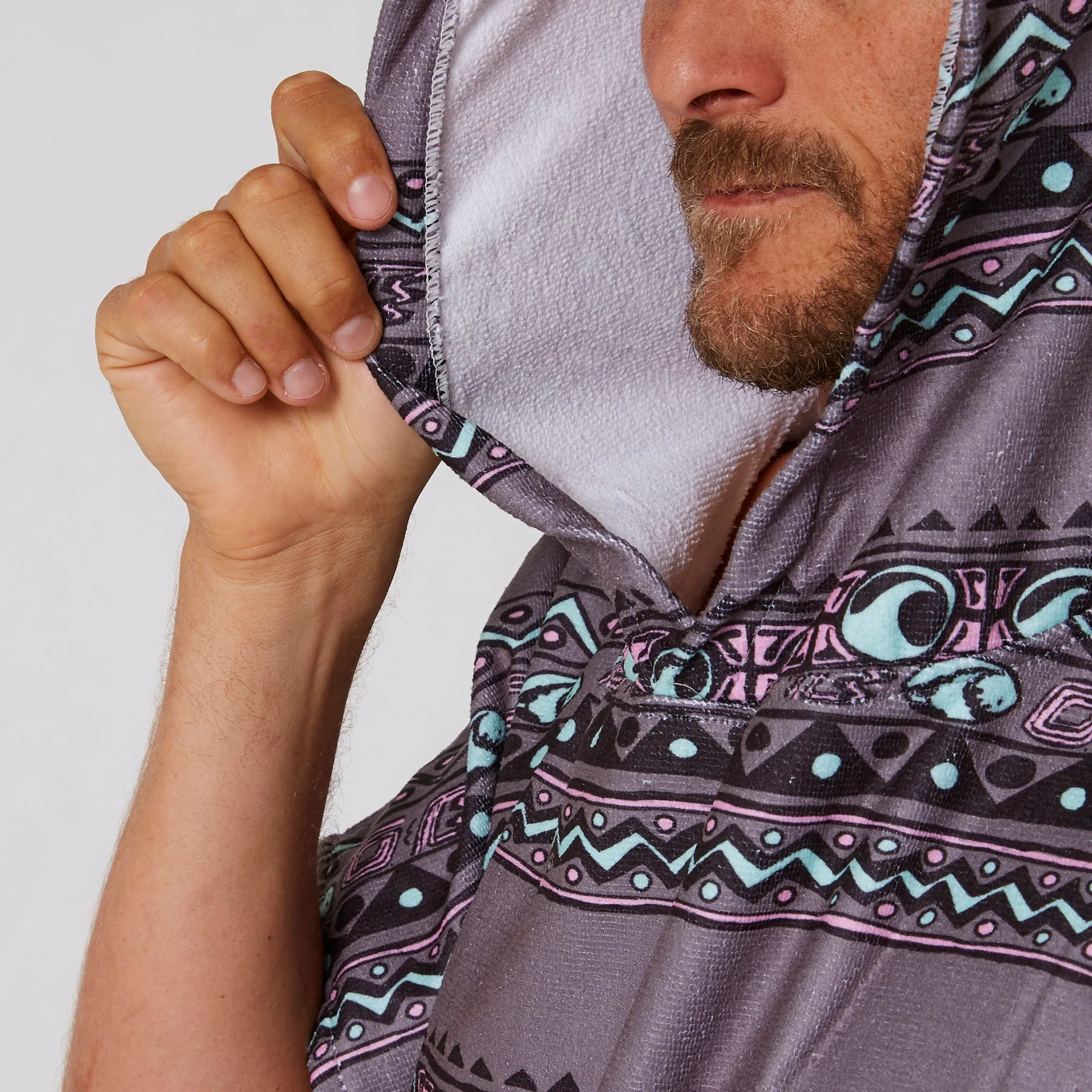 Ocean & Earth Digital Hooded Poncho Charcoal - 5