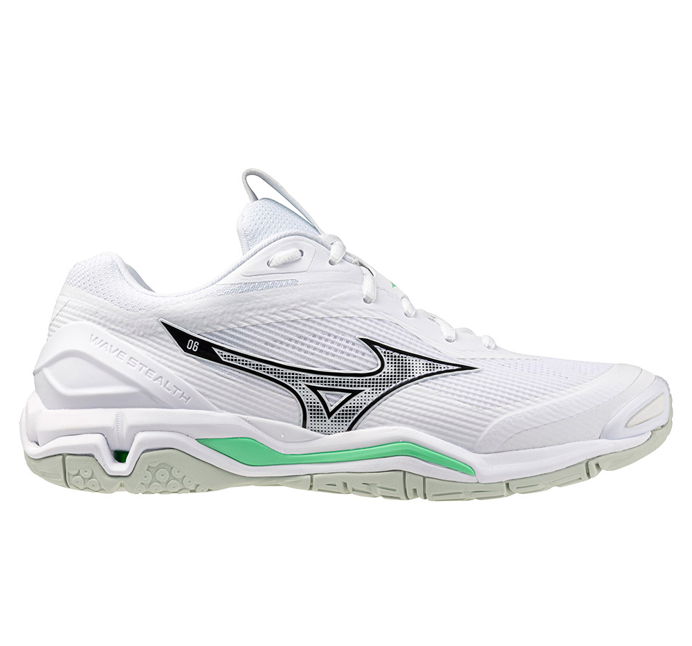 Mizuno Wave Stealth 6 white/black/frozen emerald
