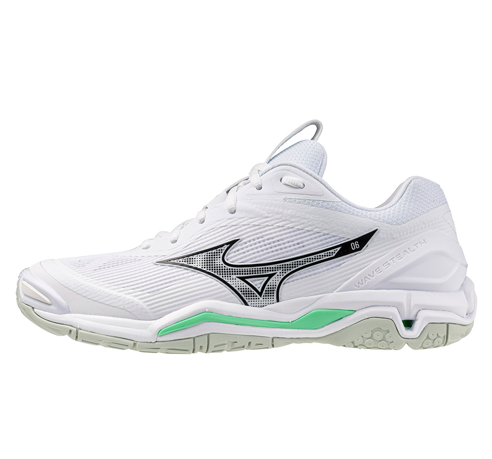 Mizuno Wave Stealth 6 white/black/frozen emerald - 4