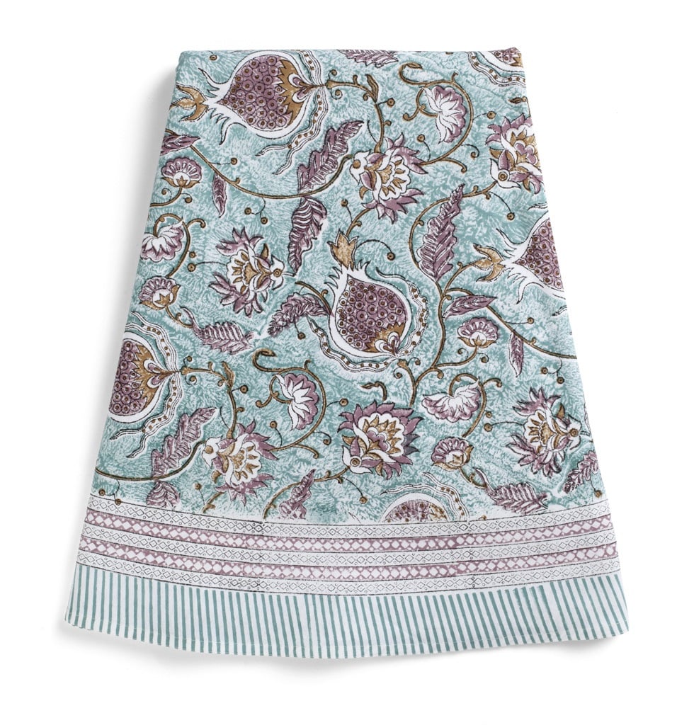 Chamois Rund Duk Pomegranate Turquoise - 220 cm