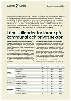Löneskillnader för lärare på kommunal och privat sektor – pdf