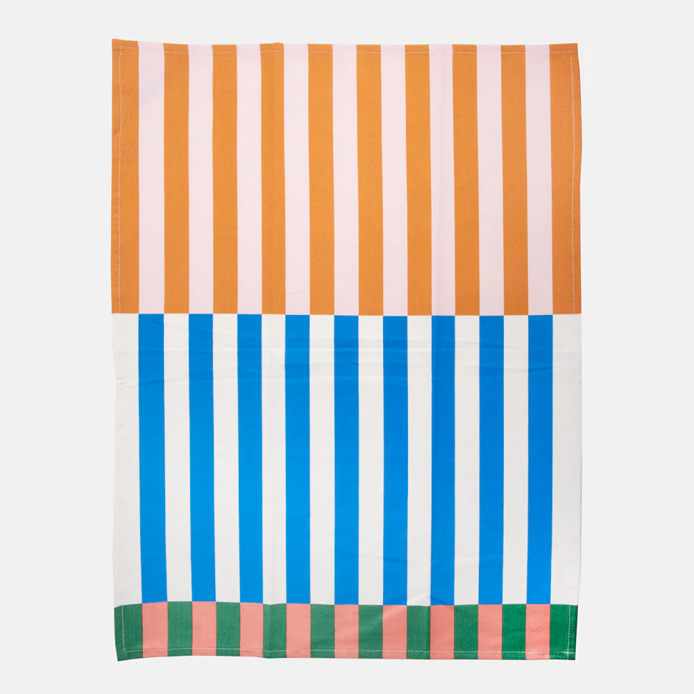 Multi Stripe/Mono Outline Hearts Set of 2 Tea Towels - 5