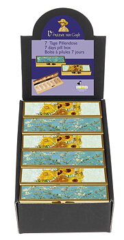 7-dages pilleæske med spejl, Van Gogh, Borddisplay, 18 stk. TEMA-produkt