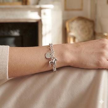 Armband dalahäst silver