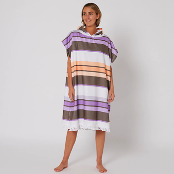Ocean & Earth Sunkissed Hooded Poncho Apricot/Violet