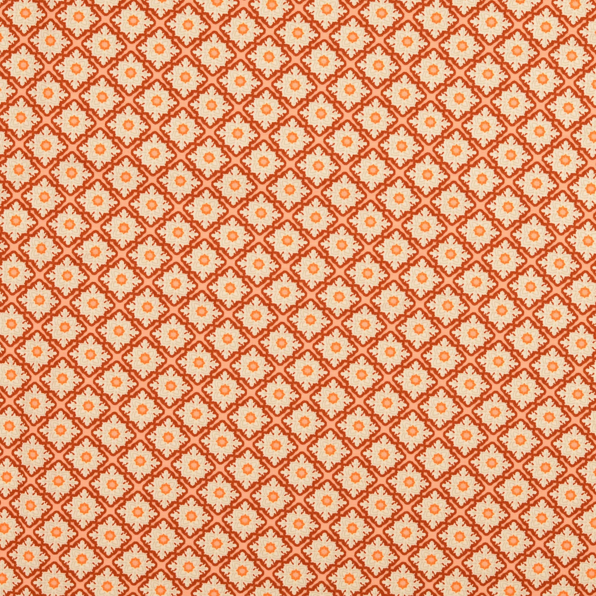 Retro Kakel Bomull Jersey Okra & Orange - 2