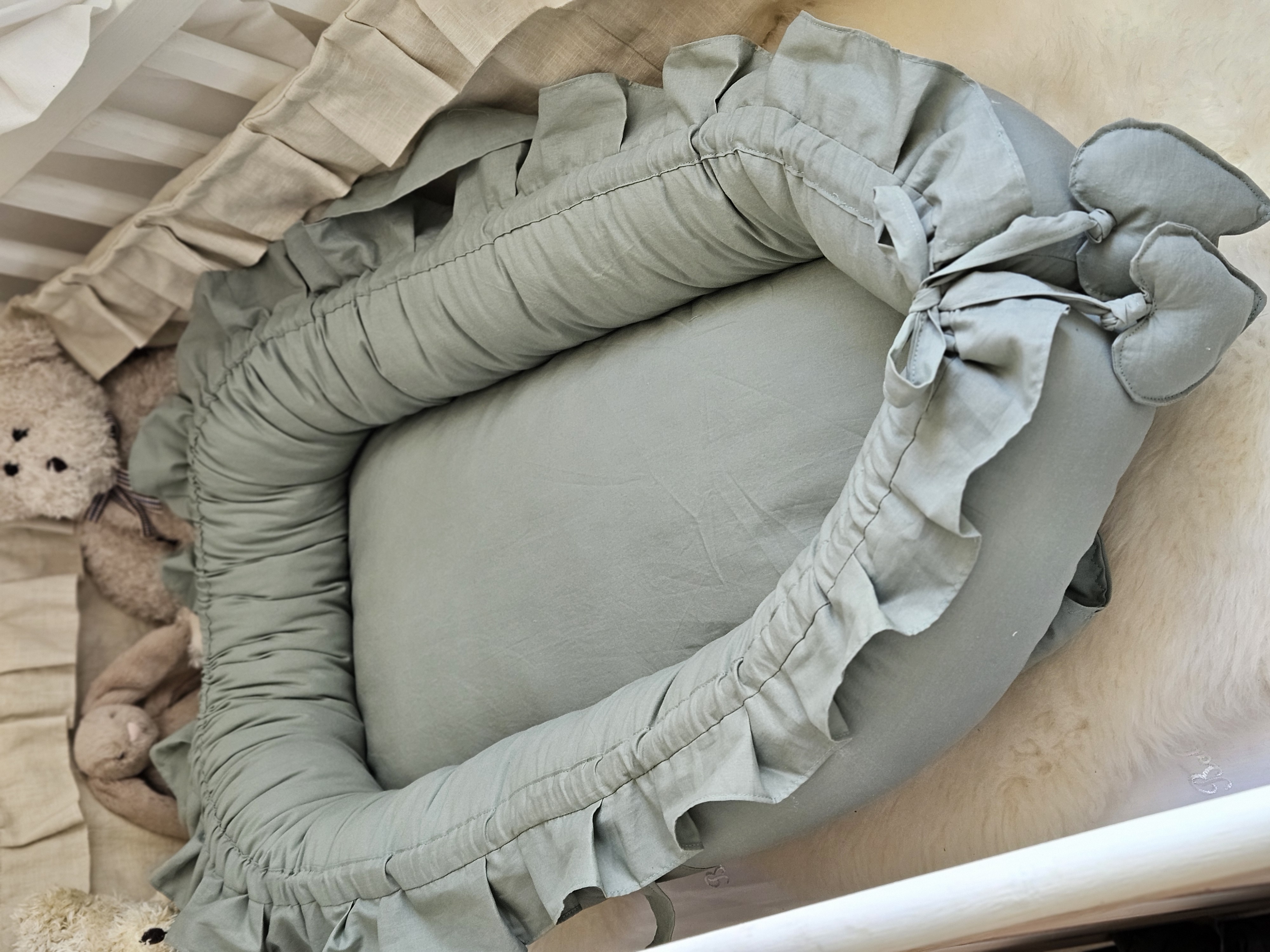 Babynest Alvin 255 grön bomull  - 2