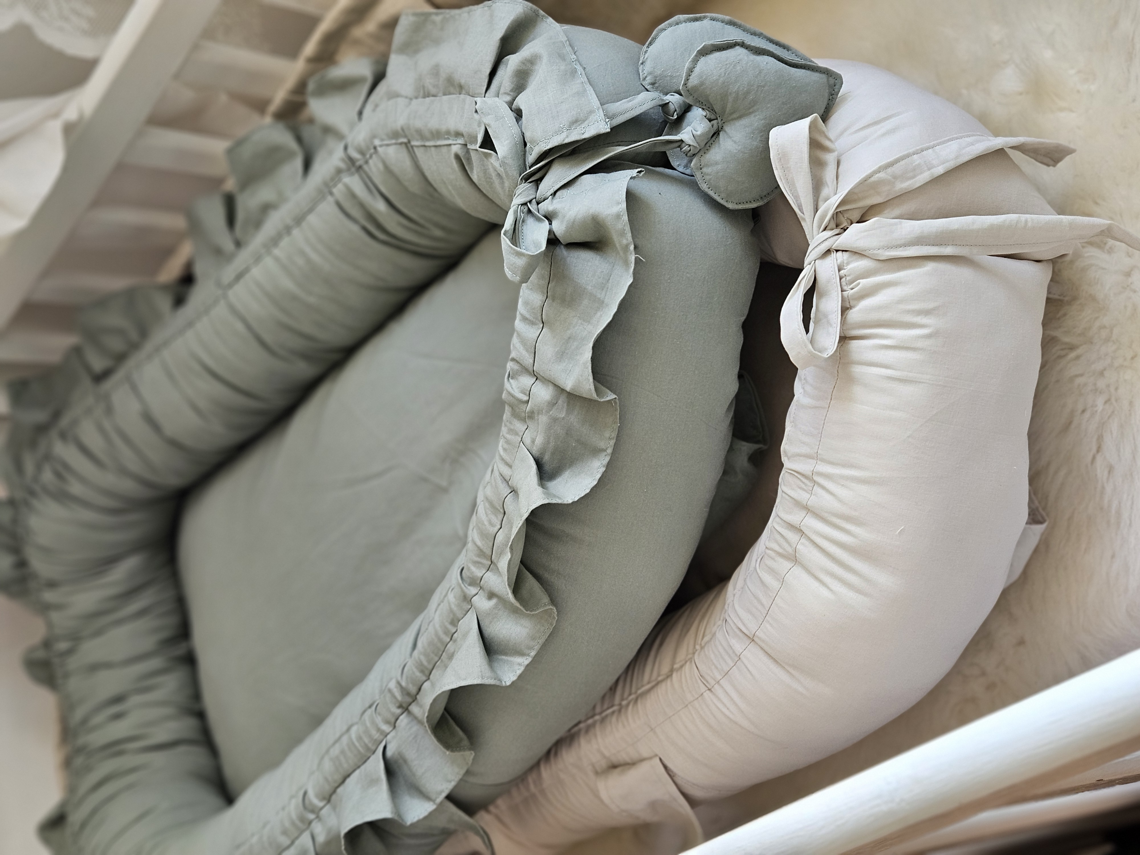 Babynest Alvin 255 grön bomull 