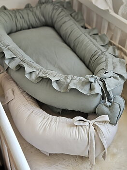 Babynest Alvin 255 grön bomull 