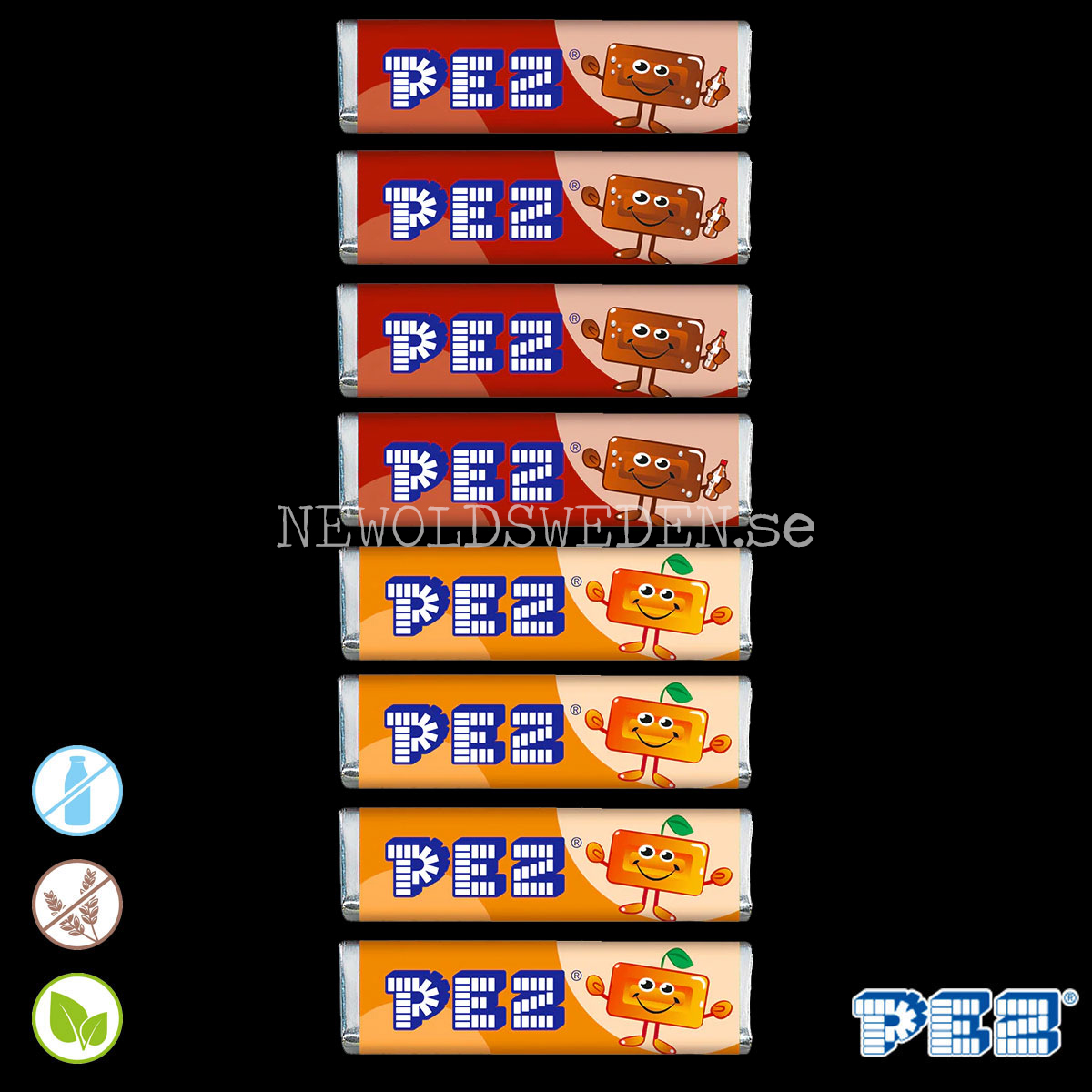 PEZ Refill COLA & ORANGE 8-pack 68G - Bäst före: 2026-10-30 - 2