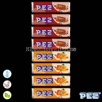PEZ Refill COLA & ORANGE 8-pack 68G - Bäst före: 2026-10-30