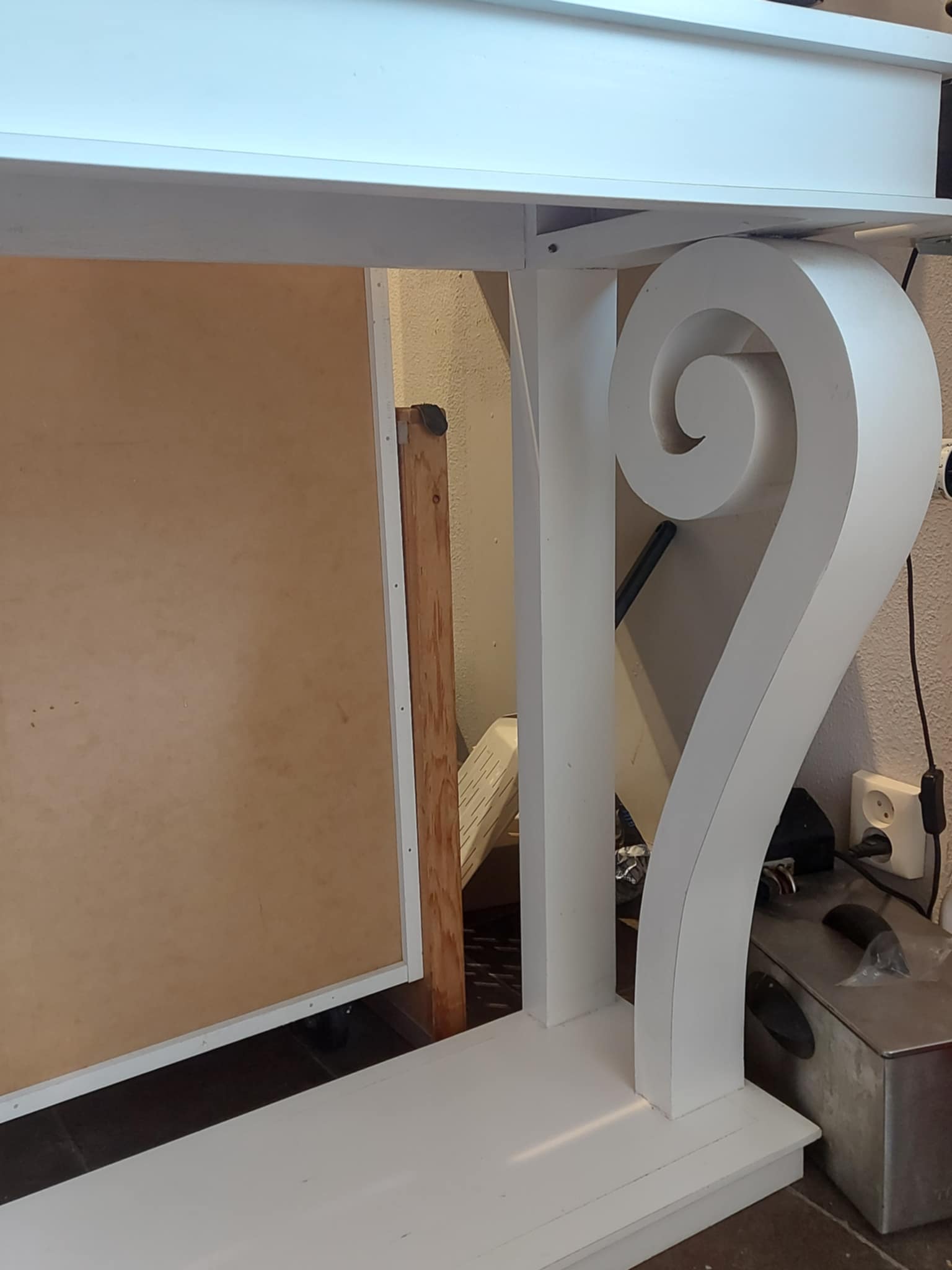 Vitt trä sideboard-Begagnat - 4