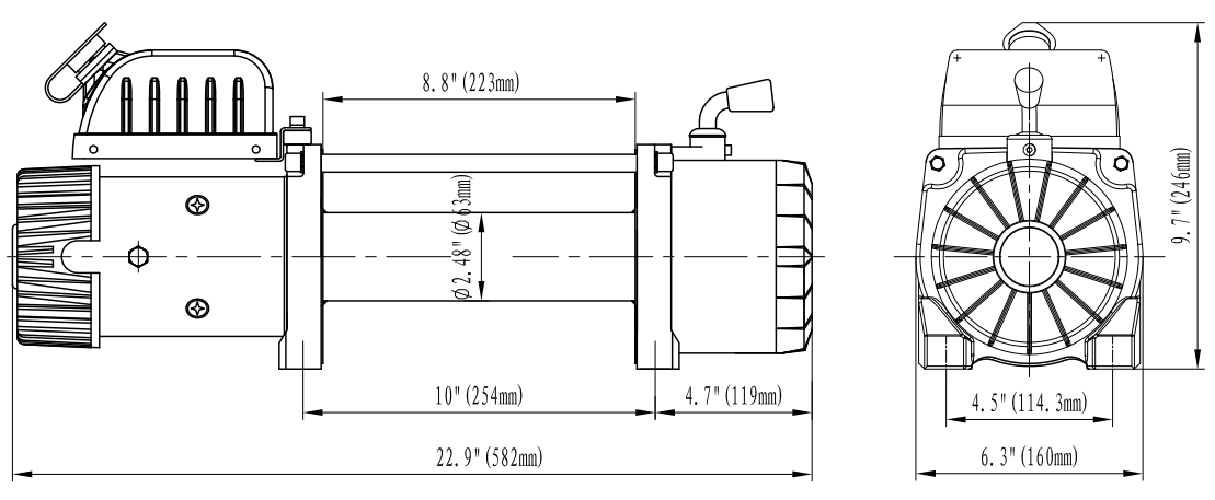 Warrior EN 5250 elektrisk dragvinsch / Maxlast: 5250 kg  - 2