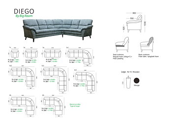 Diego högryggad soffa