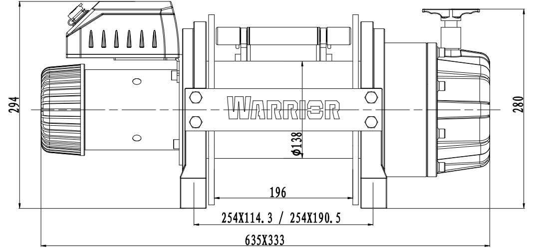 Warrior EN 8000 elektrisk dragvinsch / Maxlast: 8000 kg  - 2
