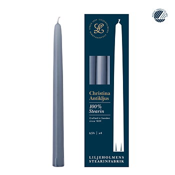 Christina Antikljus 4er-Pack Taubenblau I Ø 22 x H 255 mm – 100 % Stearin