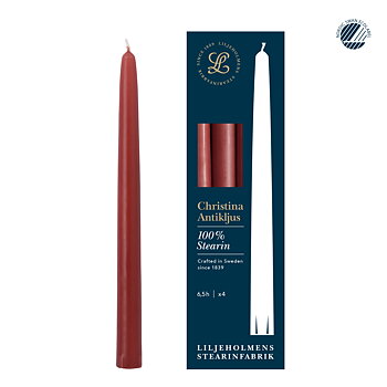 Christina Antikljus 4er-Pack Terracotta I Ø 22 x H 255 mm – 100 % Stearin