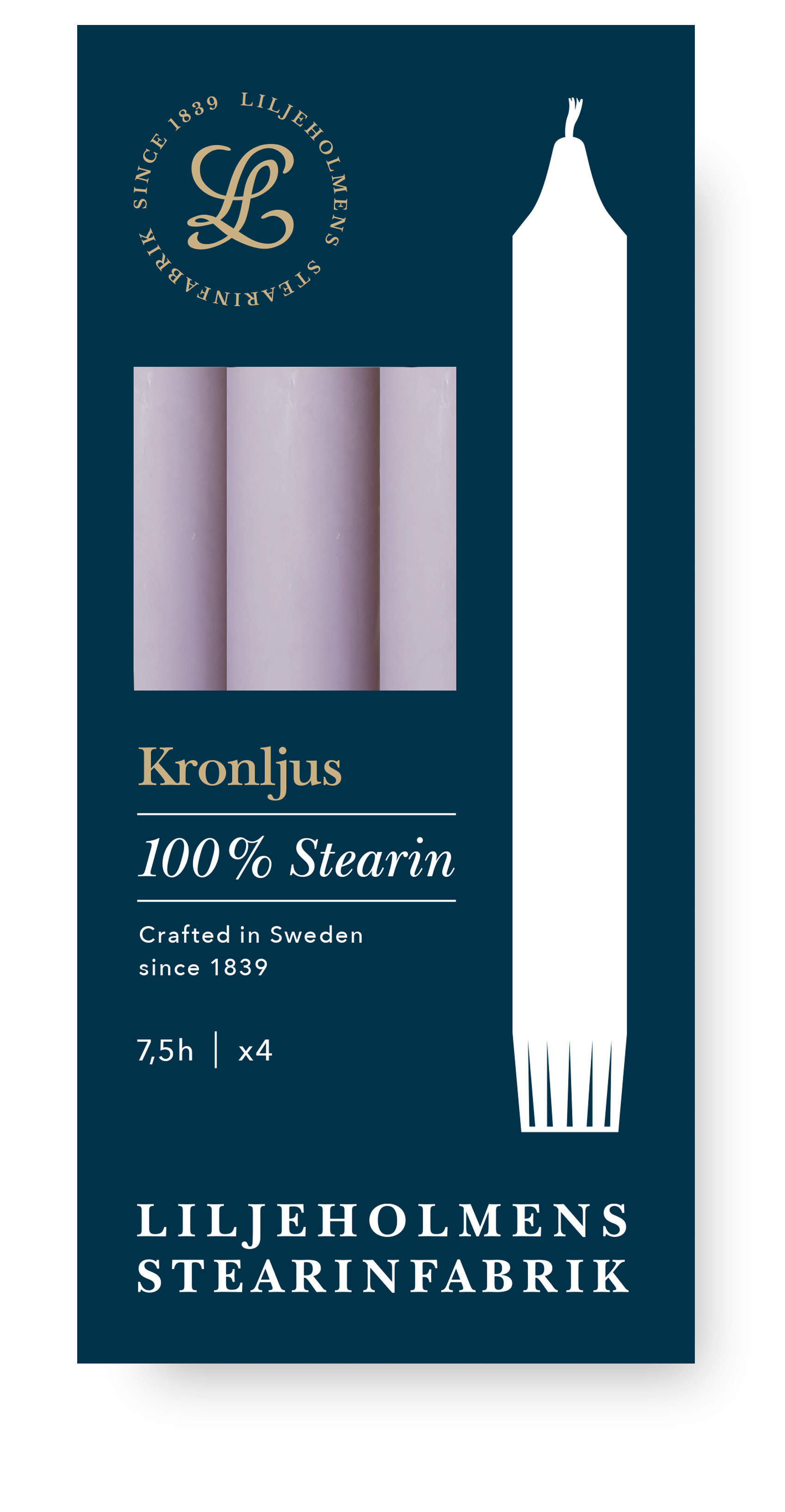 Kronljus Stabkerzen Malve – 4er Pack I Ø 23 x H 200 mm – 100 % Stearin