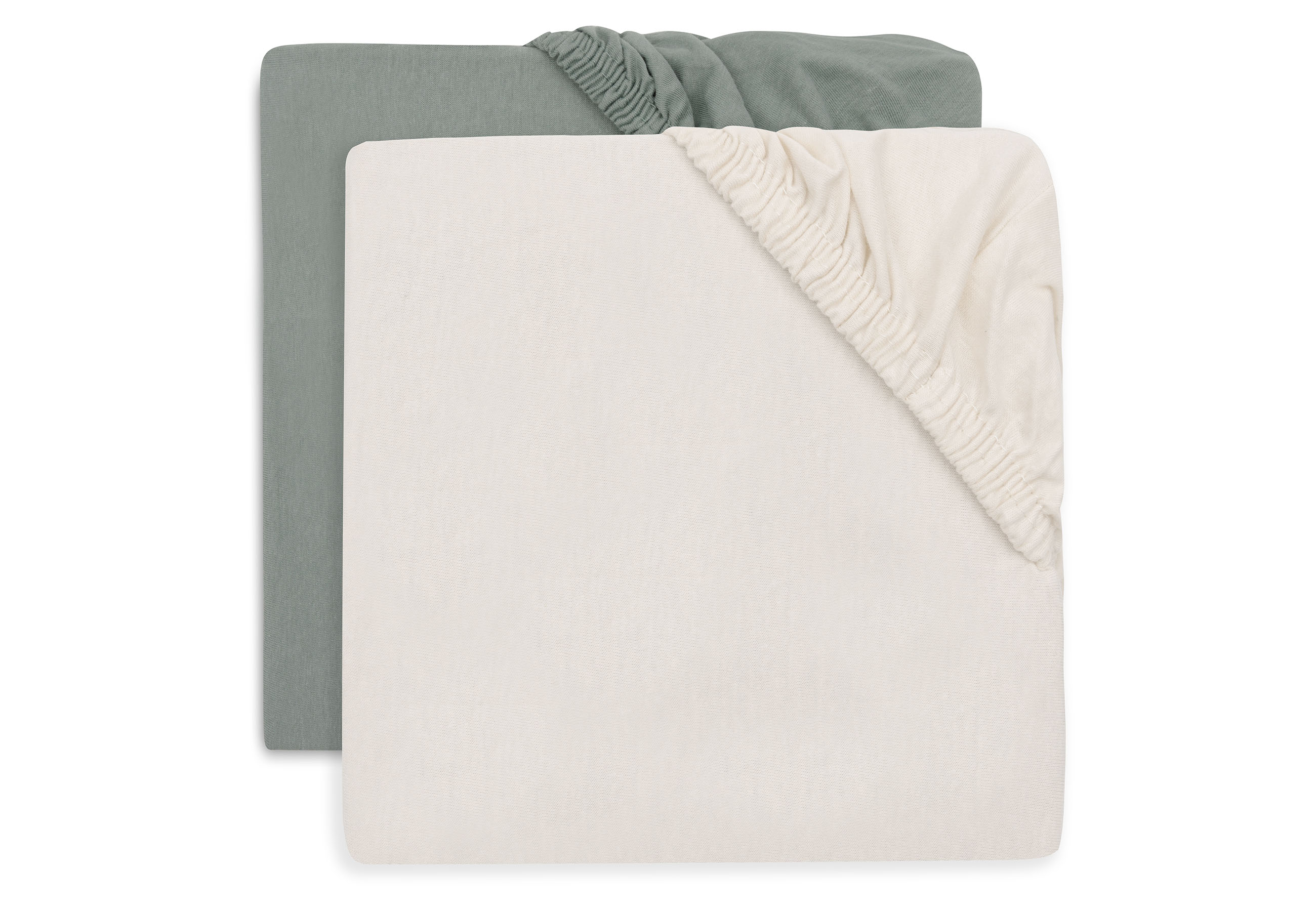 Jollein Dra-på lakan 40/50x80/90cm Sea Green/Ivory (2pack)									