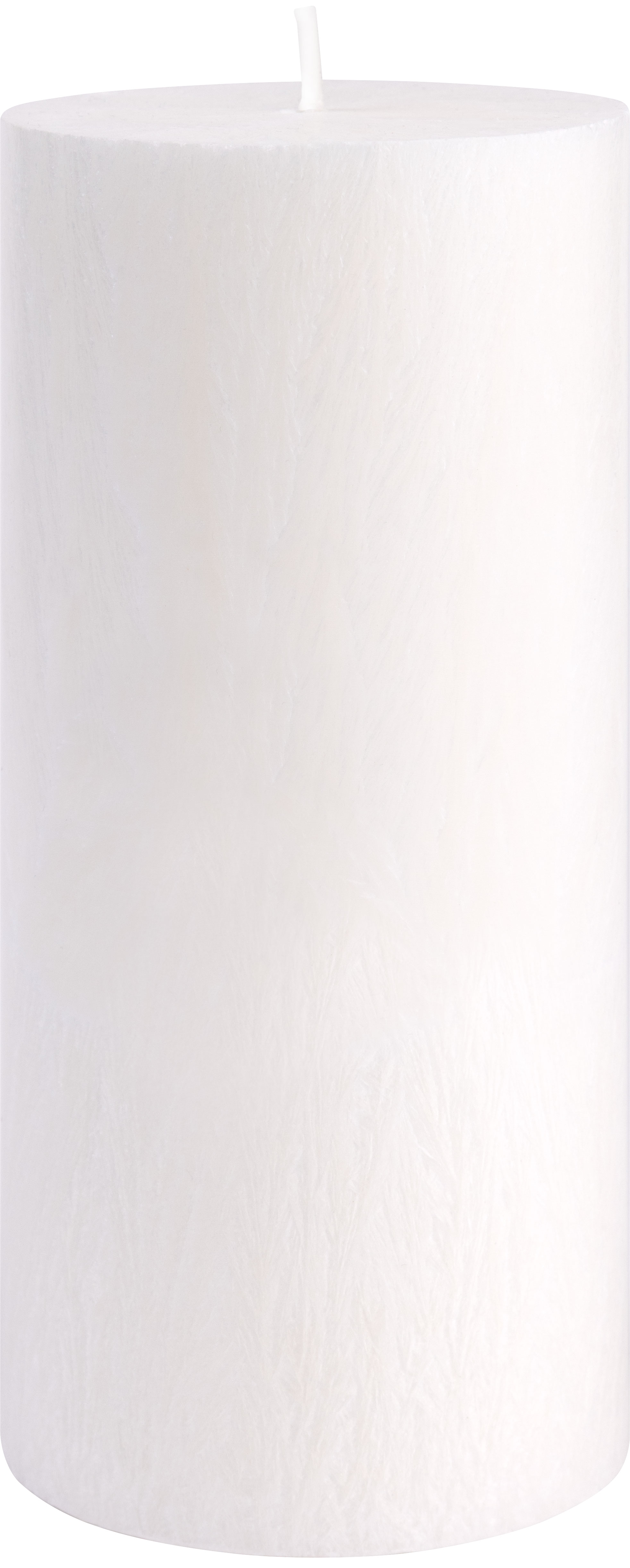 Shea Blockkerze Weiß I Ø 67 x H150 mm  - durchgefärbt