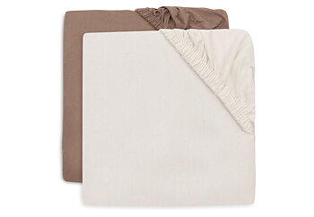 Jollein Dra-på lakan 60x120cm Milky Coffee/Ivory (2pack)								