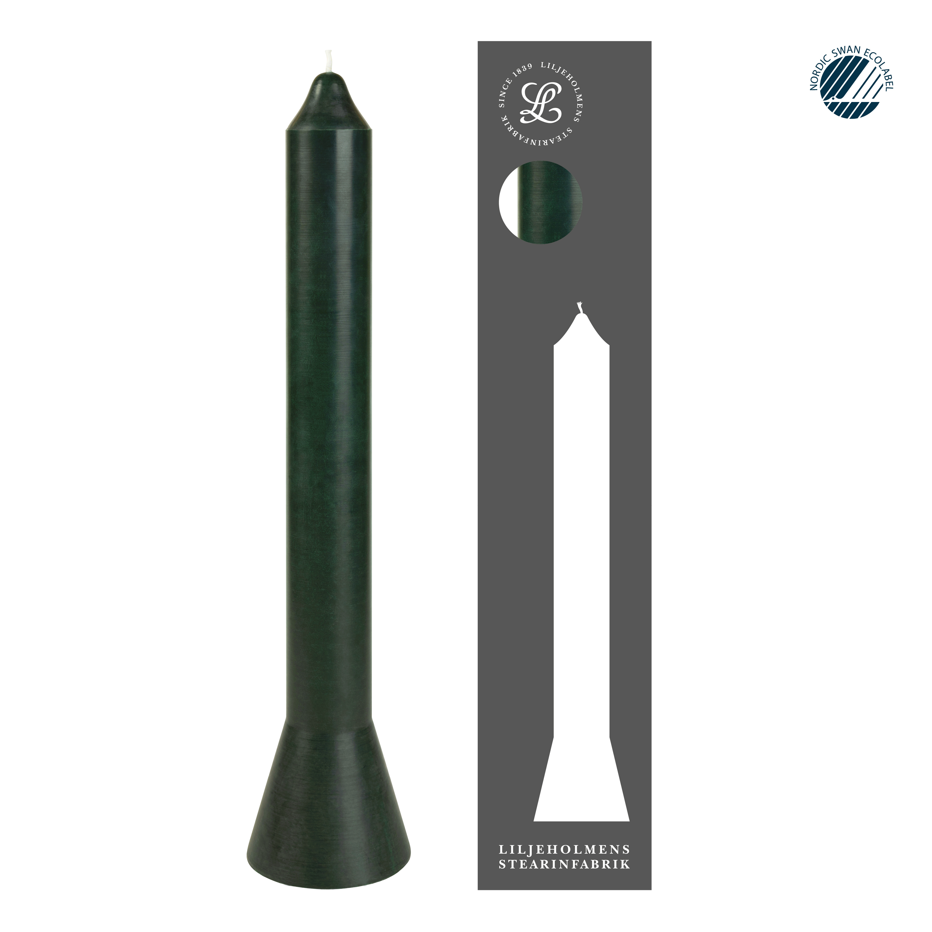 Premiumkerze Anna Tannengrün I Selbstlöschend I Ø 39 x H 360 mm