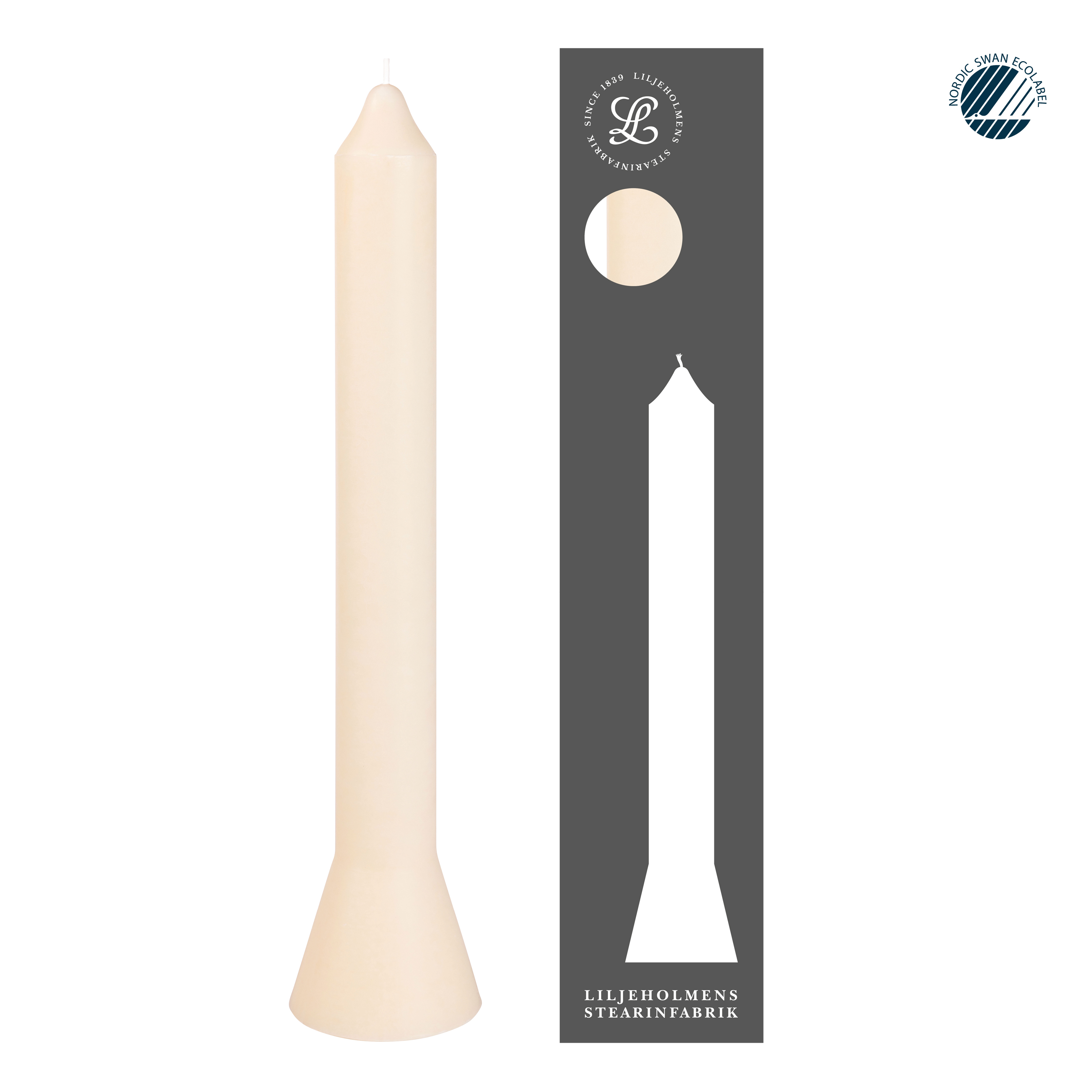 Premiumkerze Anna Crème I Selbstlöschend I Ø 39 x H 360 mm