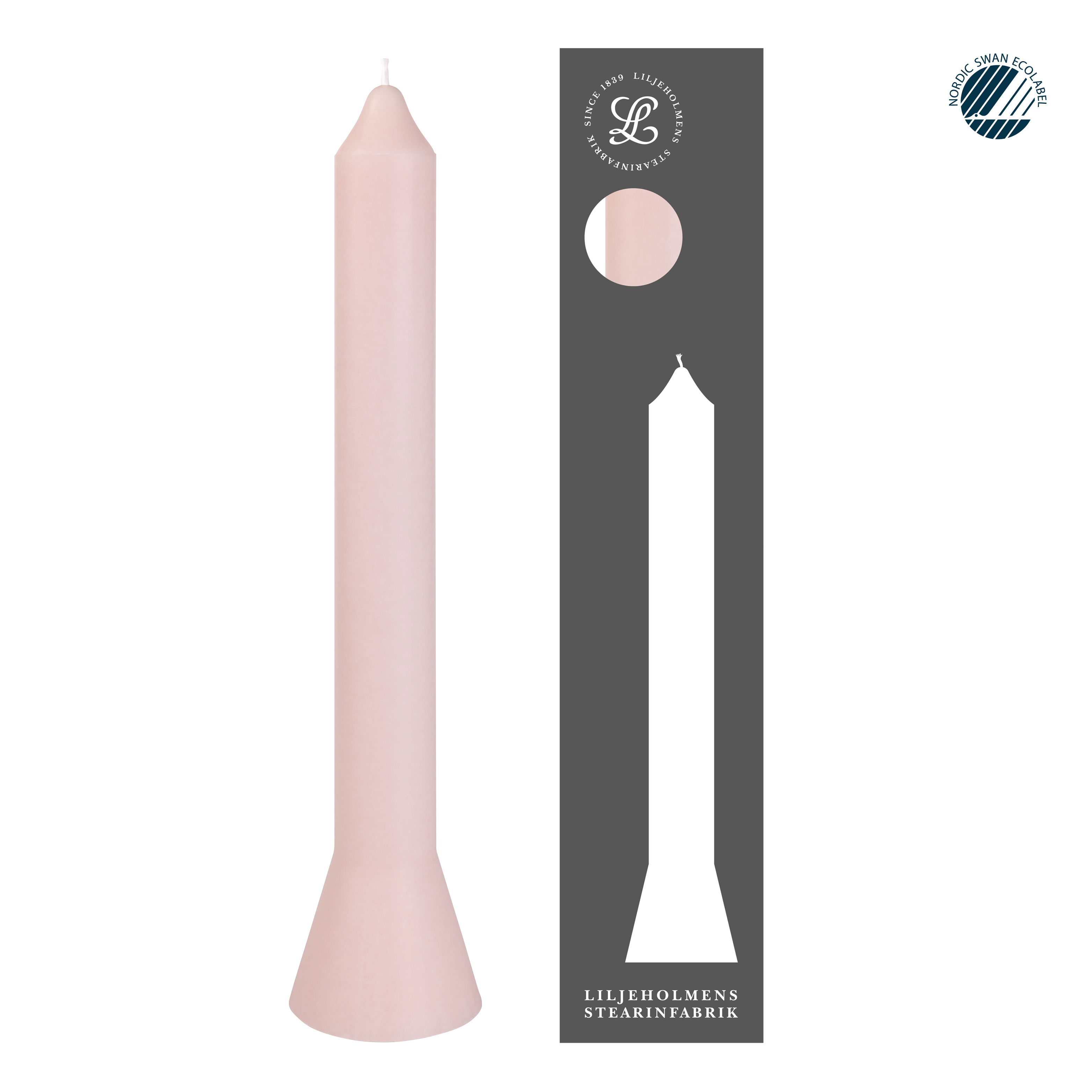 Premiumkerze Anna Rosé I Selbstlöschend I Ø 39 x H 360 mm