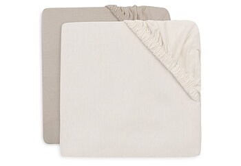 Jollein Dra-på lakan 60x120cm Oatmeal/Sand (2pack)									