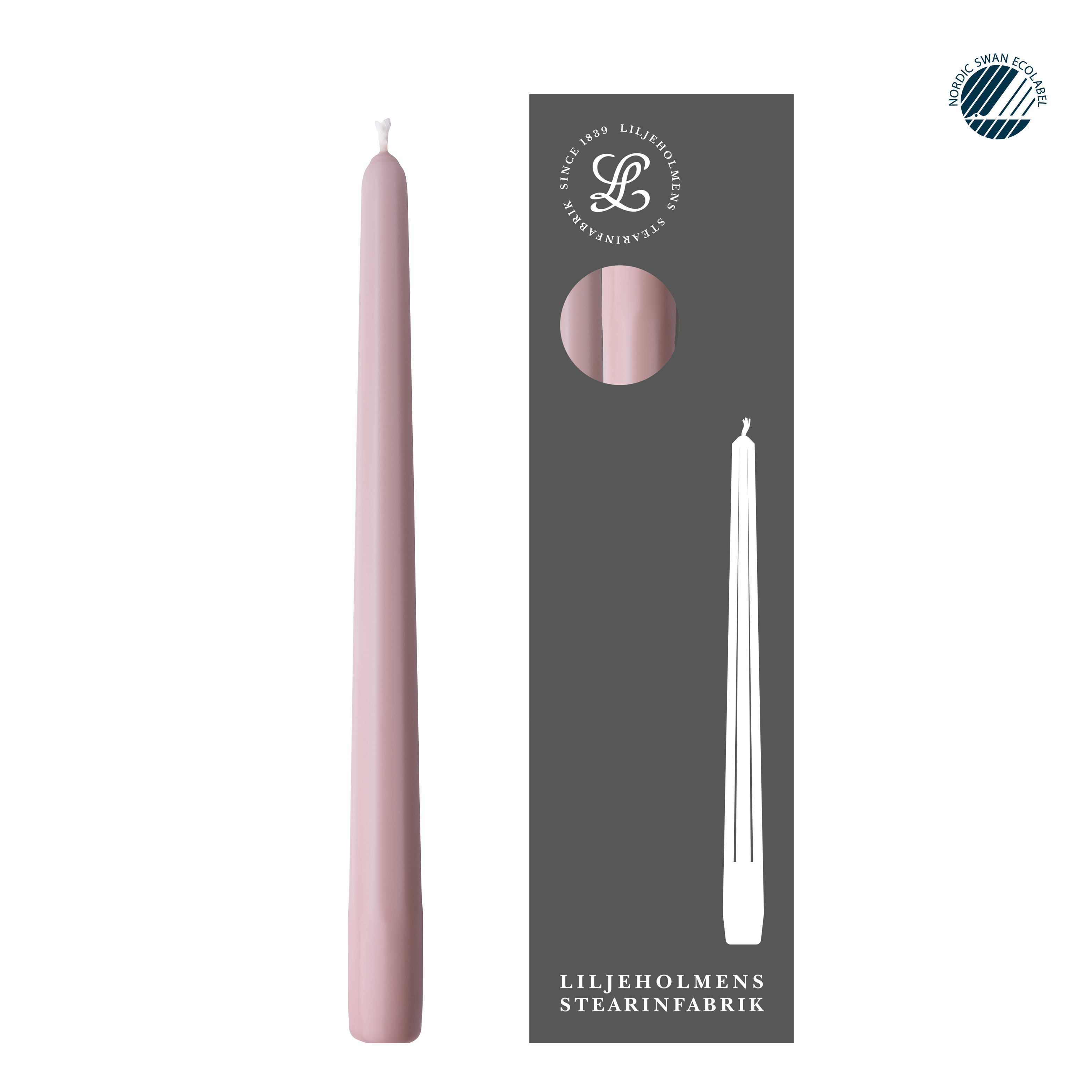Prismaljus 4er-Pack Rosé I Achteckiges Design I Ø 21 x H 280 mm