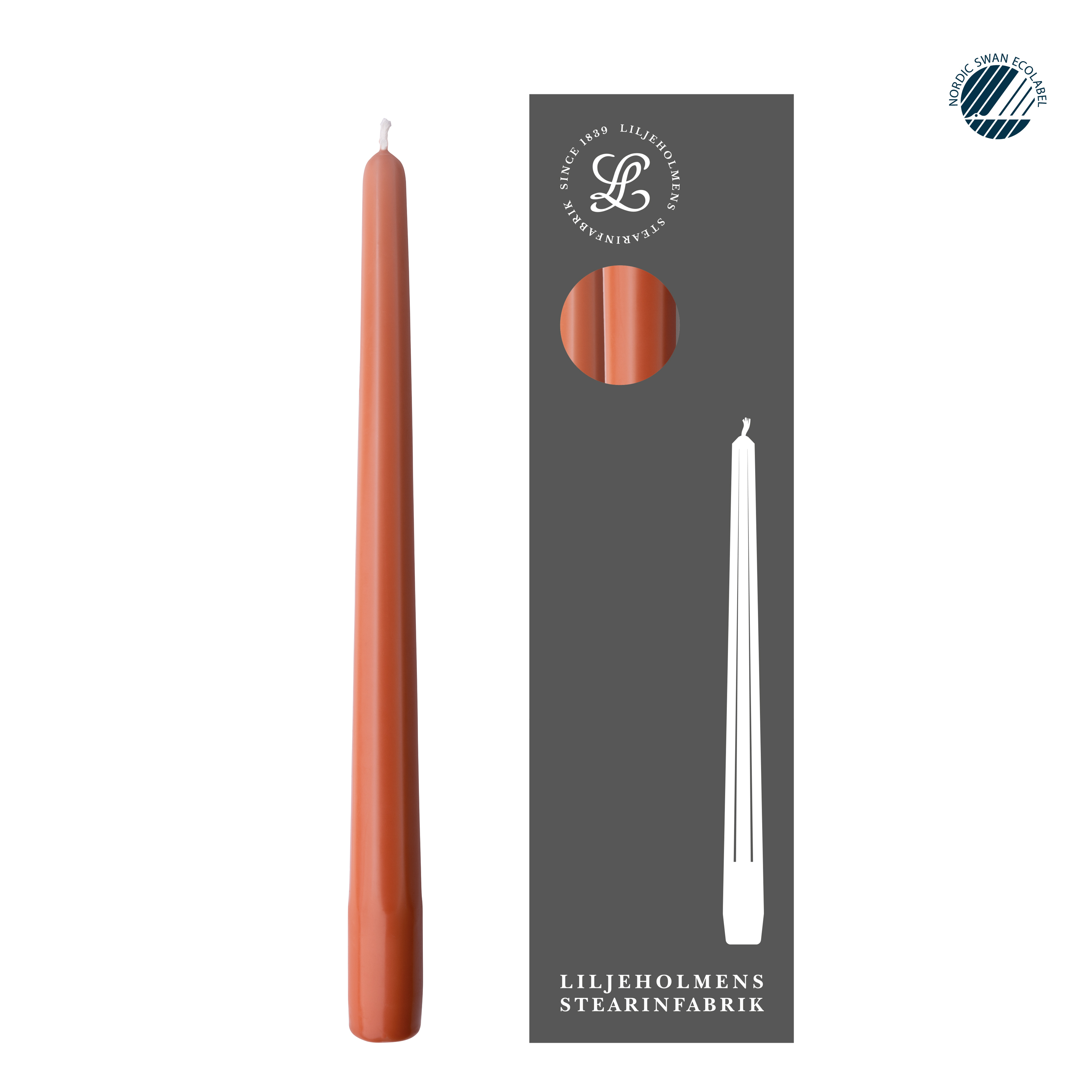 Prismaljus 4er-Pack Apricot I Achteckiges Design I Ø 21 x H 280 mm
