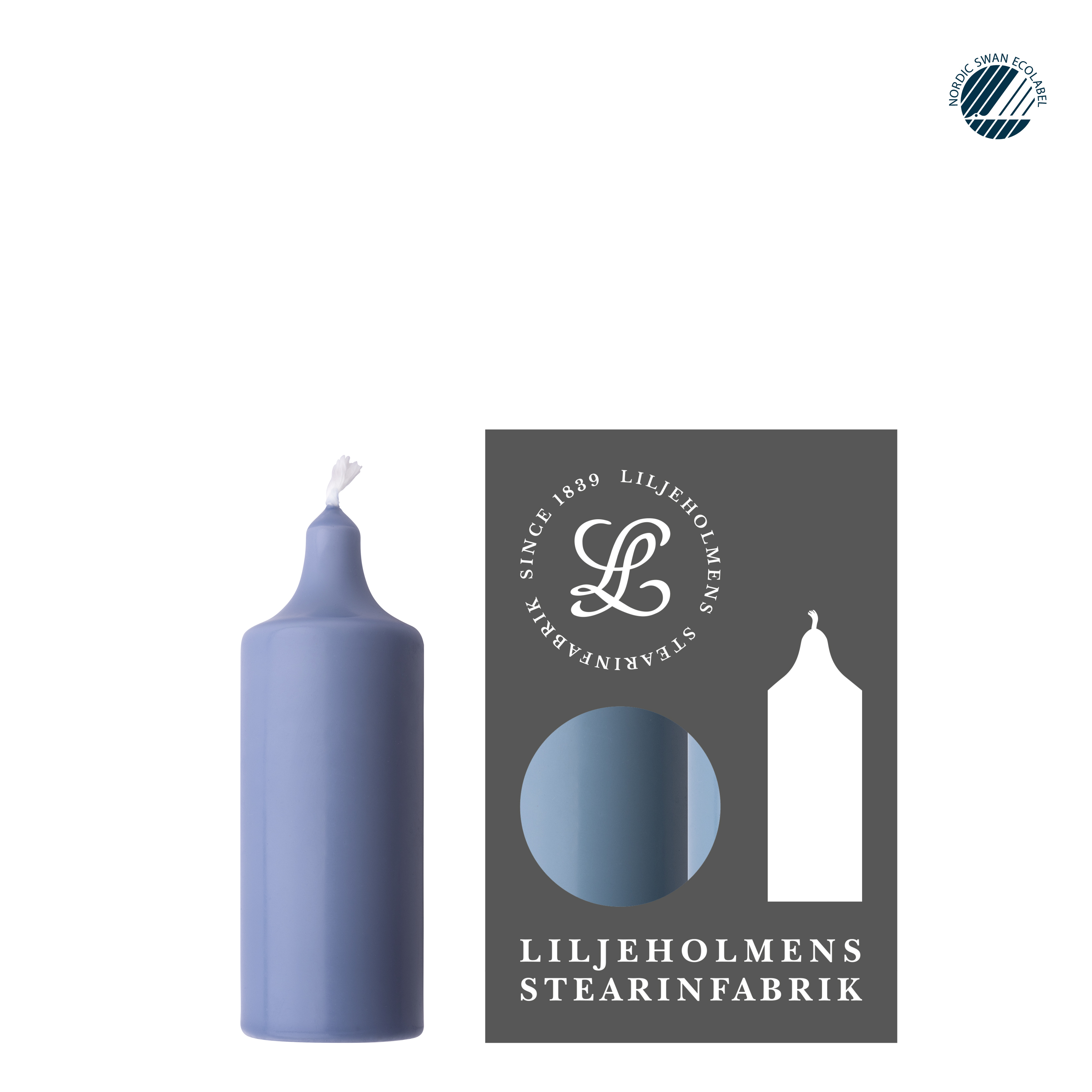 Kupéljus 4er-Pack Taubenblau I Teelichtformat Ø 38 mm x H 110 mm