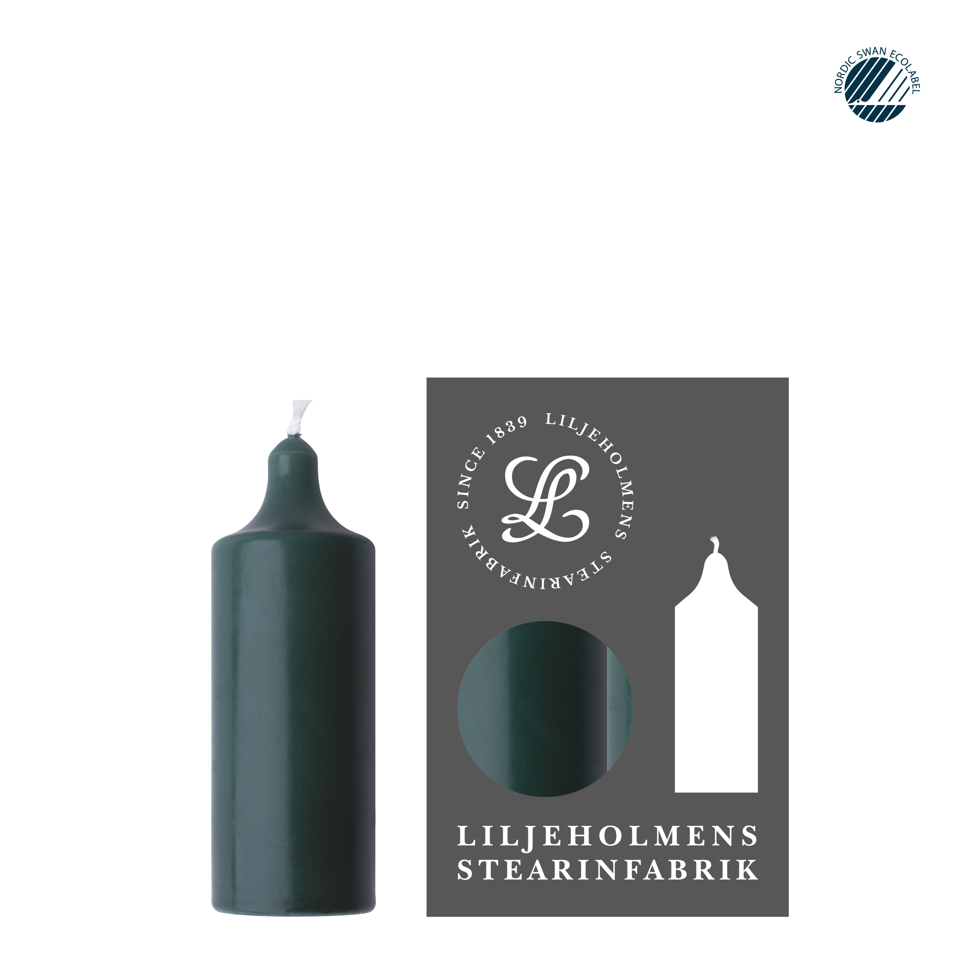 Kupéljus 4er-Pack Tannengrün | Teelichtformat Ø 38 mm x H 110 mm
