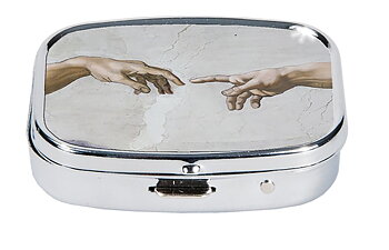 Pilleæske med spejl, Michelangelo, Adams skabelse, TEMA-produkt