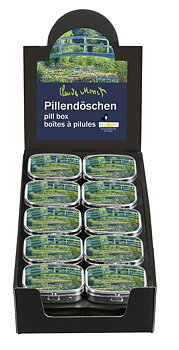 Pilleæsker med spejl, Monet, Bro over åkandedammen, Borddisplay med 30 stk., TEMA-produkt