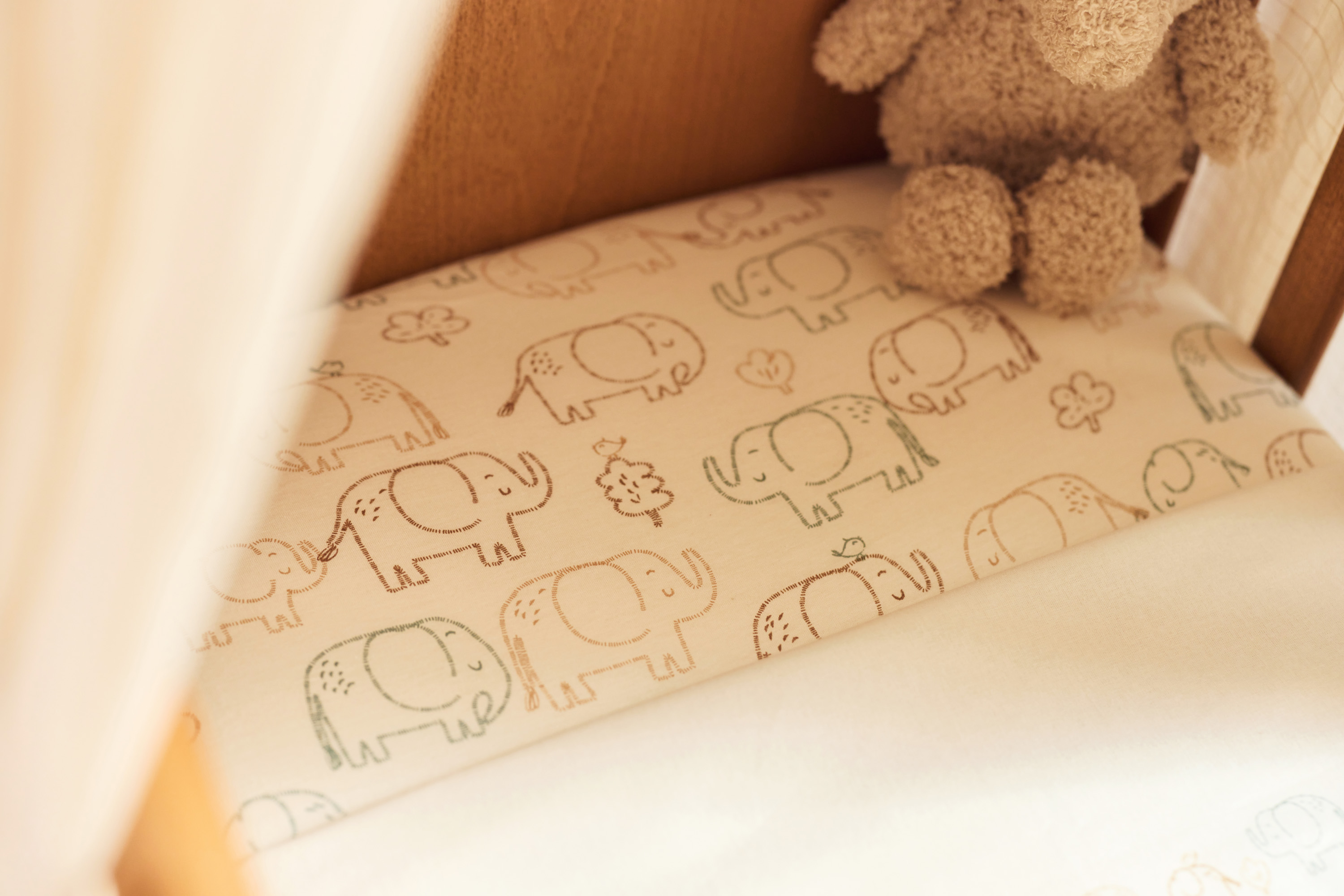 Fitted Sheet Jersey 60x120cm Elephant Tales						 - 5
