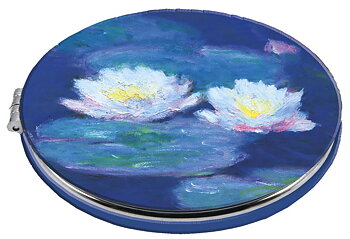 Rundt lommespejl, stofbeklædt, Monet, Åkander. TEMA-produkt