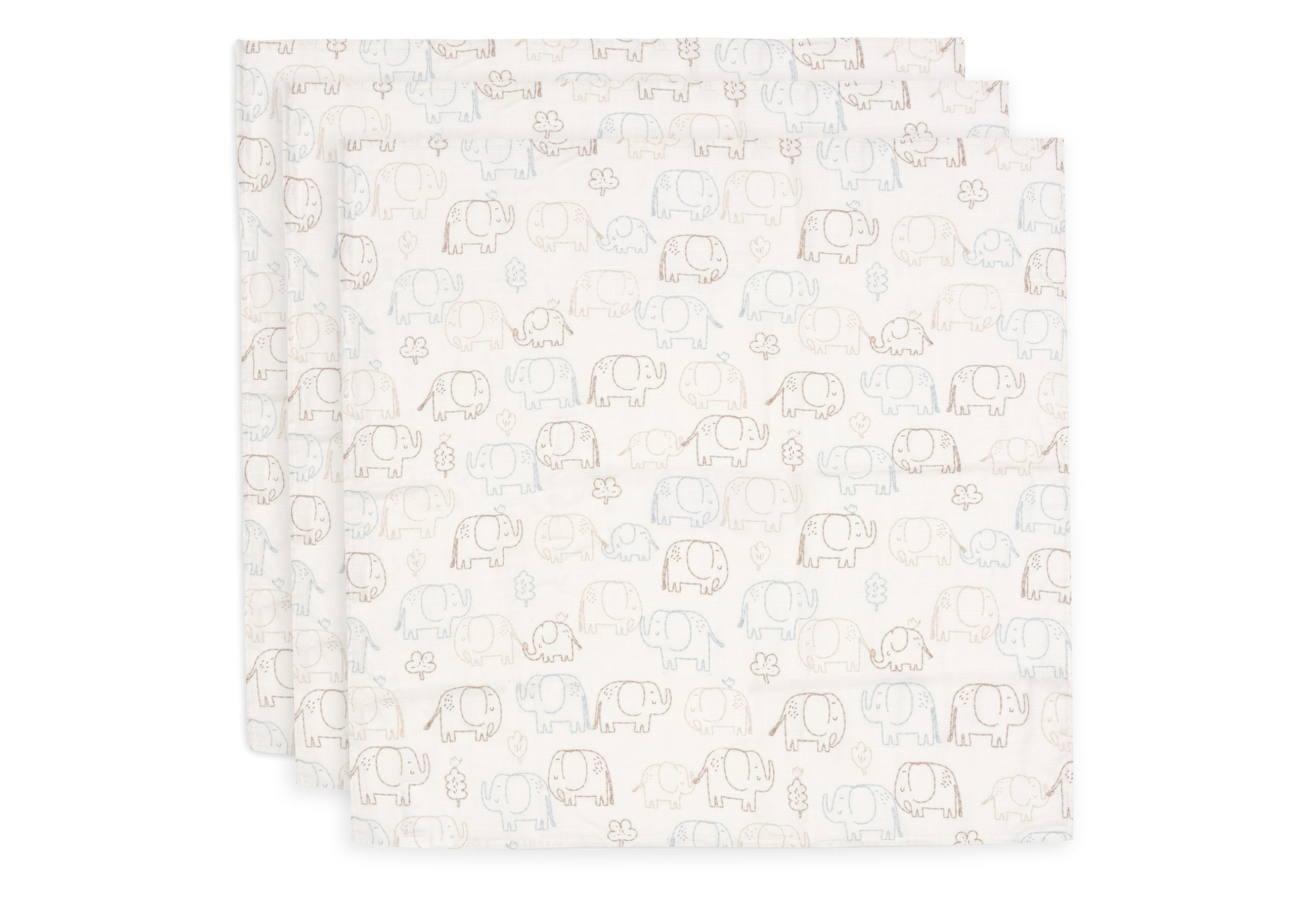 Jollein Muslinfilt 70x70cm Elephant Tales (3pack)								