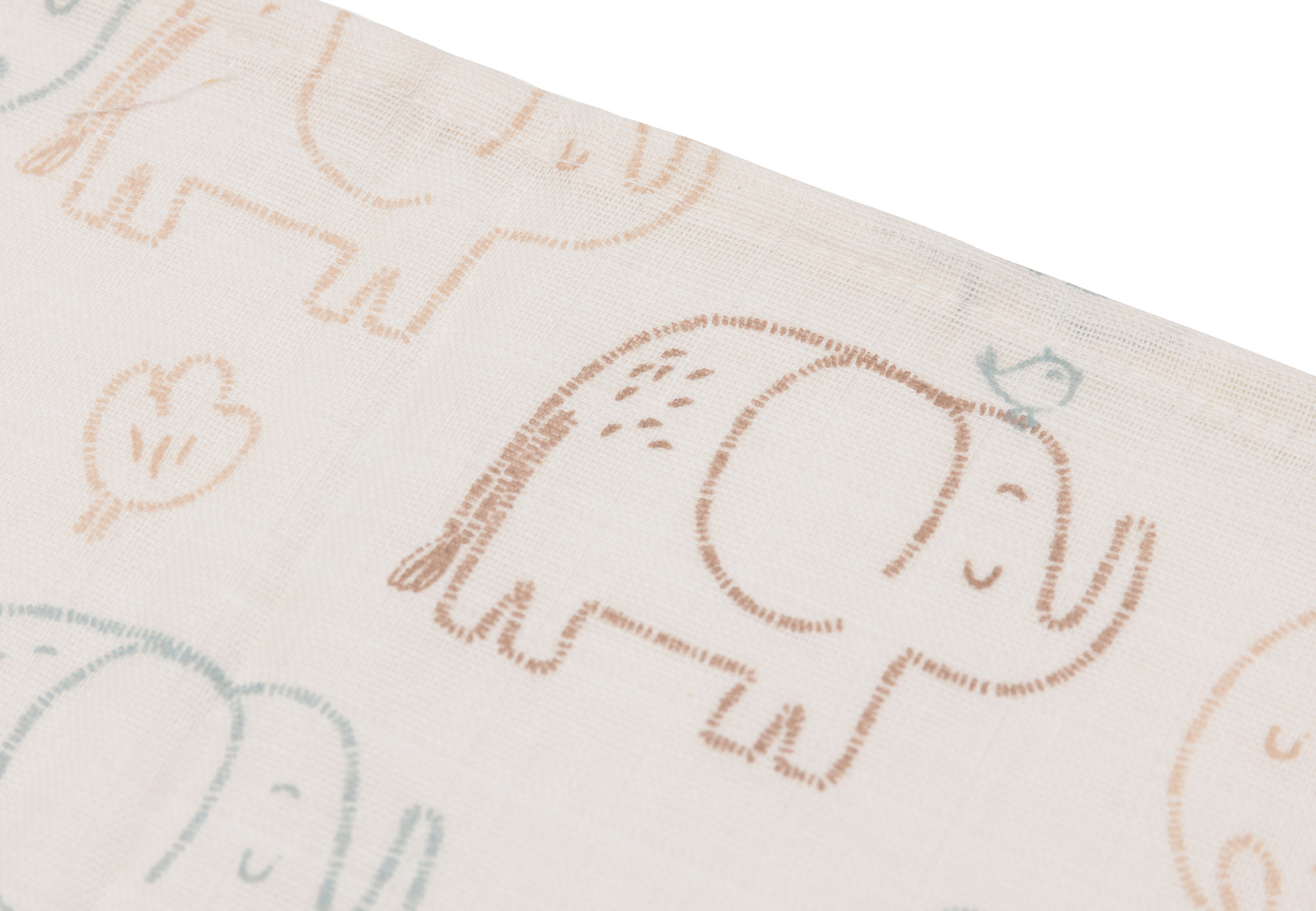 Jollein Muslin Tvättlapp Muslin 31x31cm Elephant Tales (3pack)						 - 3