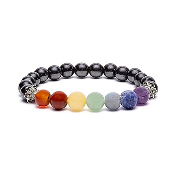 Chakra armband hematit elastisk  8mm